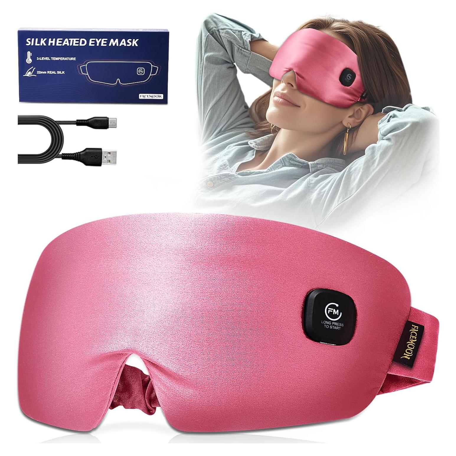 Máscara de Ojos Calentada FACEMOON Rosa - Alivio Ojos Secos