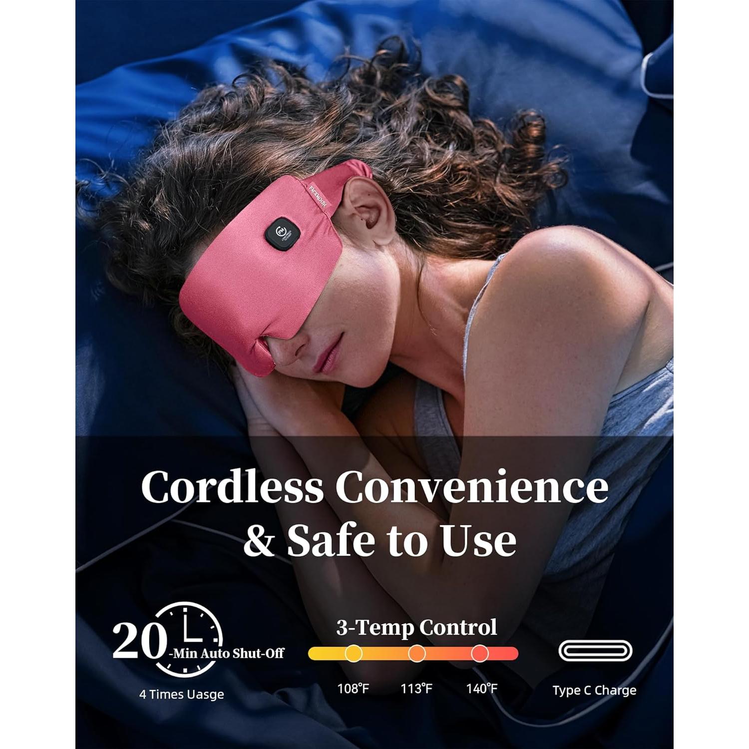 Máscara de Ojos Calentada FACEMOON Rosa - Alivio Ojos Secos