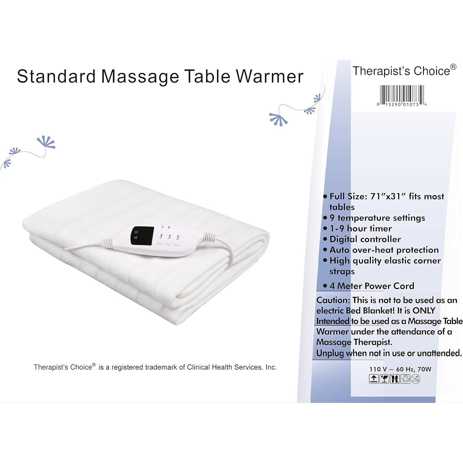 Calentador de Mesa de Masaje Therapist's Choice 71x31 cm