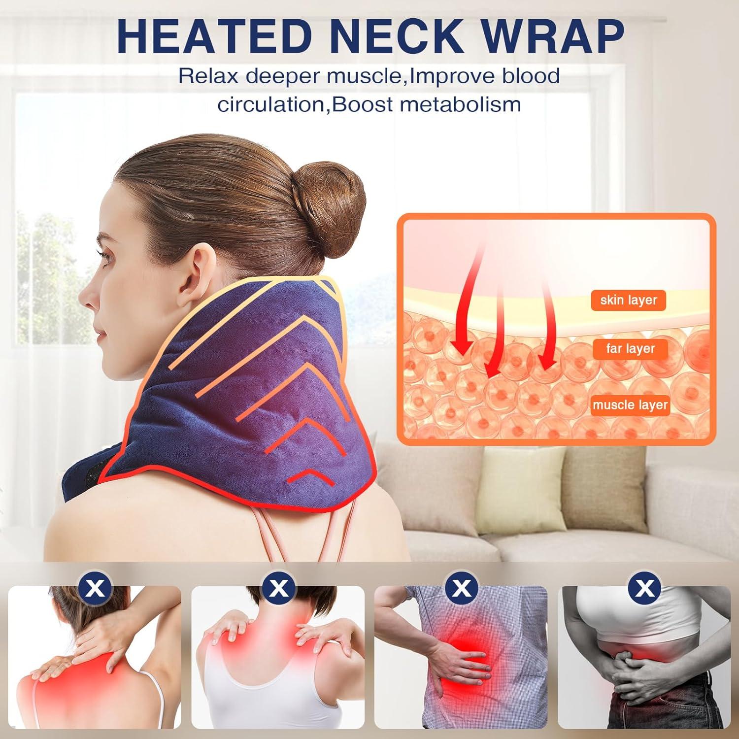 Almohadilla Calentadora AOKESTE para Cuello 76x20cm 30-70°C