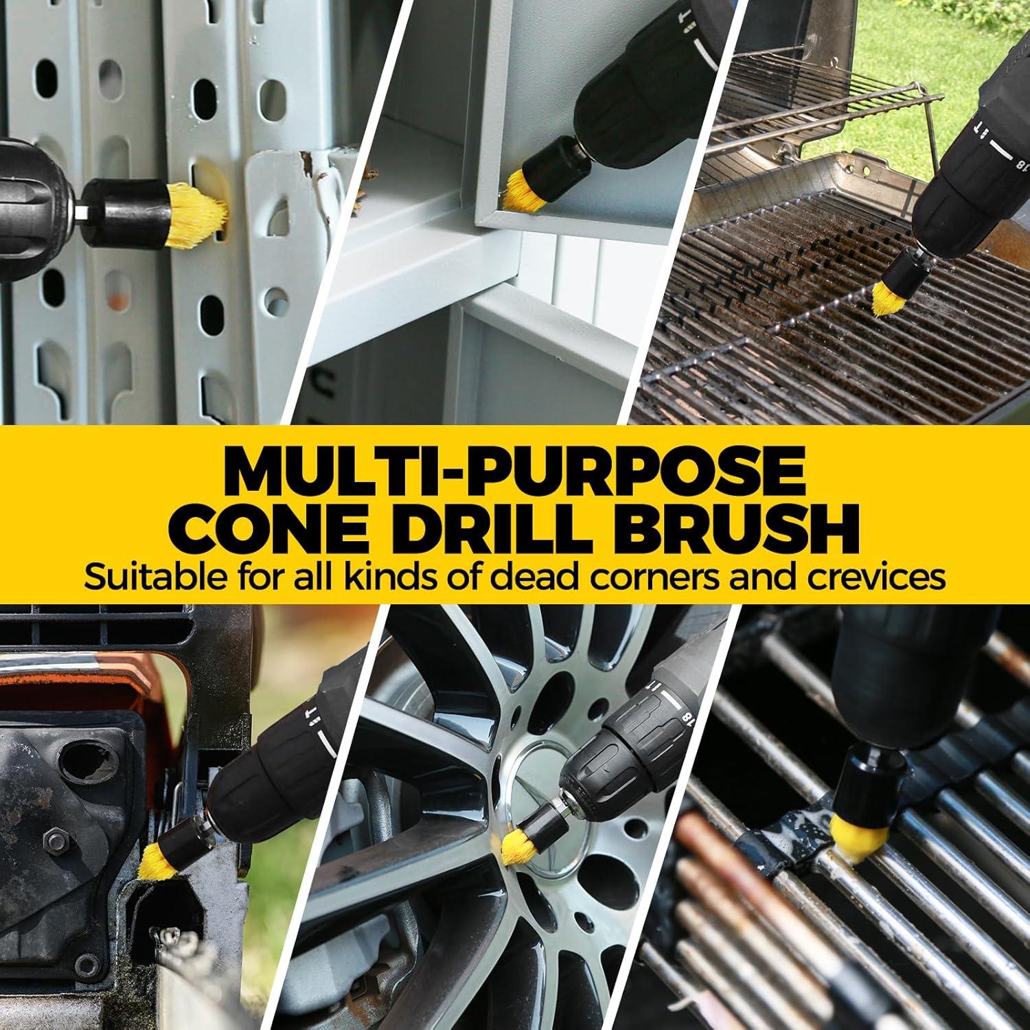 Brochas de Taladro Holikme 9 Pack Nylon Amarillo 0,40 kg