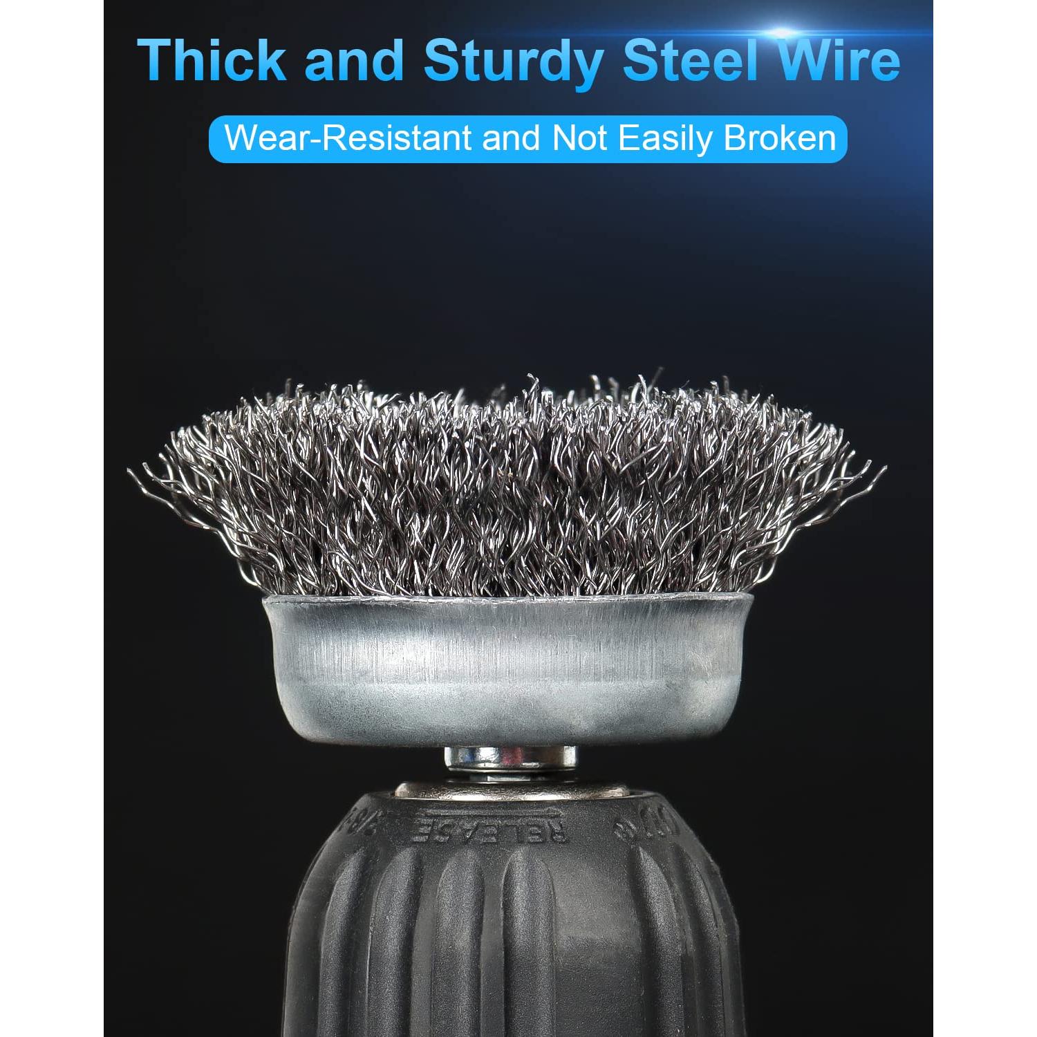 Juego de 6 Cepillos de Alambre Rocaris para Taladro 1/4"