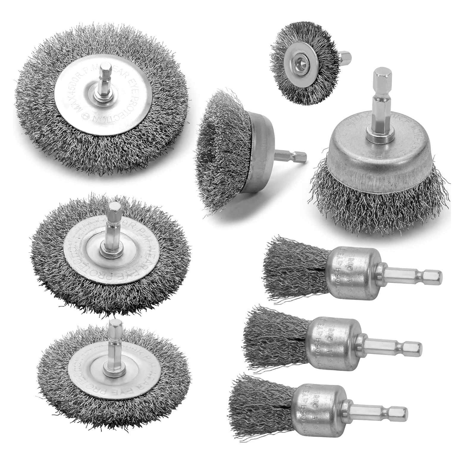 Juego de Cepillos de Alambre 9 Pcs VIDICA para Taladro