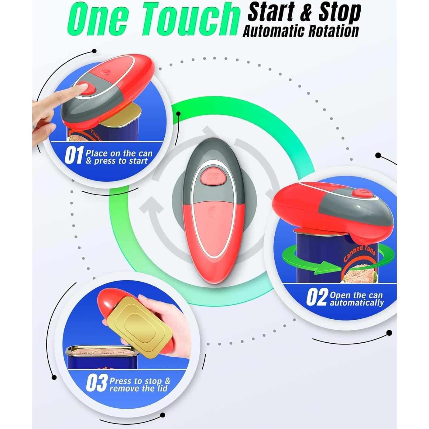 Abrebotellas Eléctrico Humutan KC09 Automático Rojo Gris