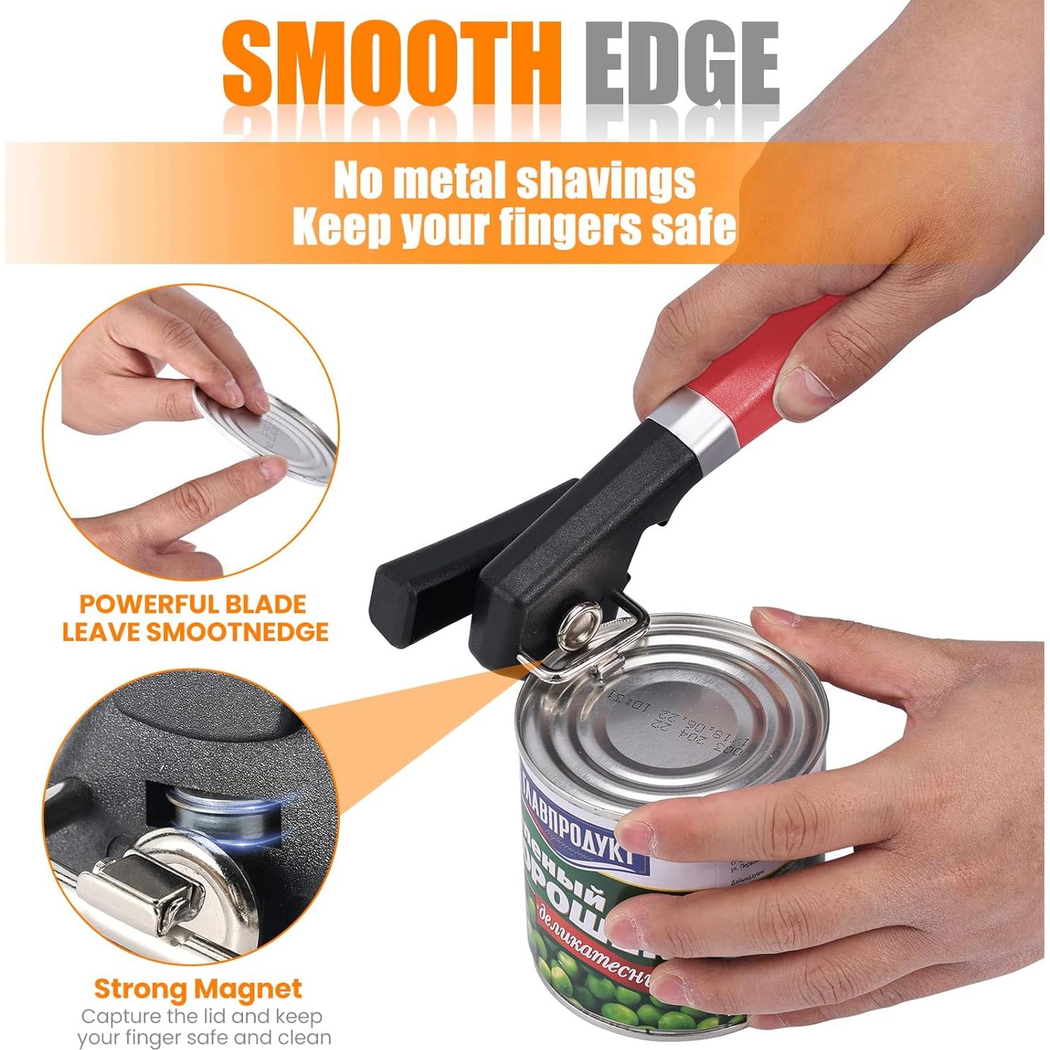 Abrelatas Manual 2 en 1 RICKUNCL Rojo Acero Inoxidable