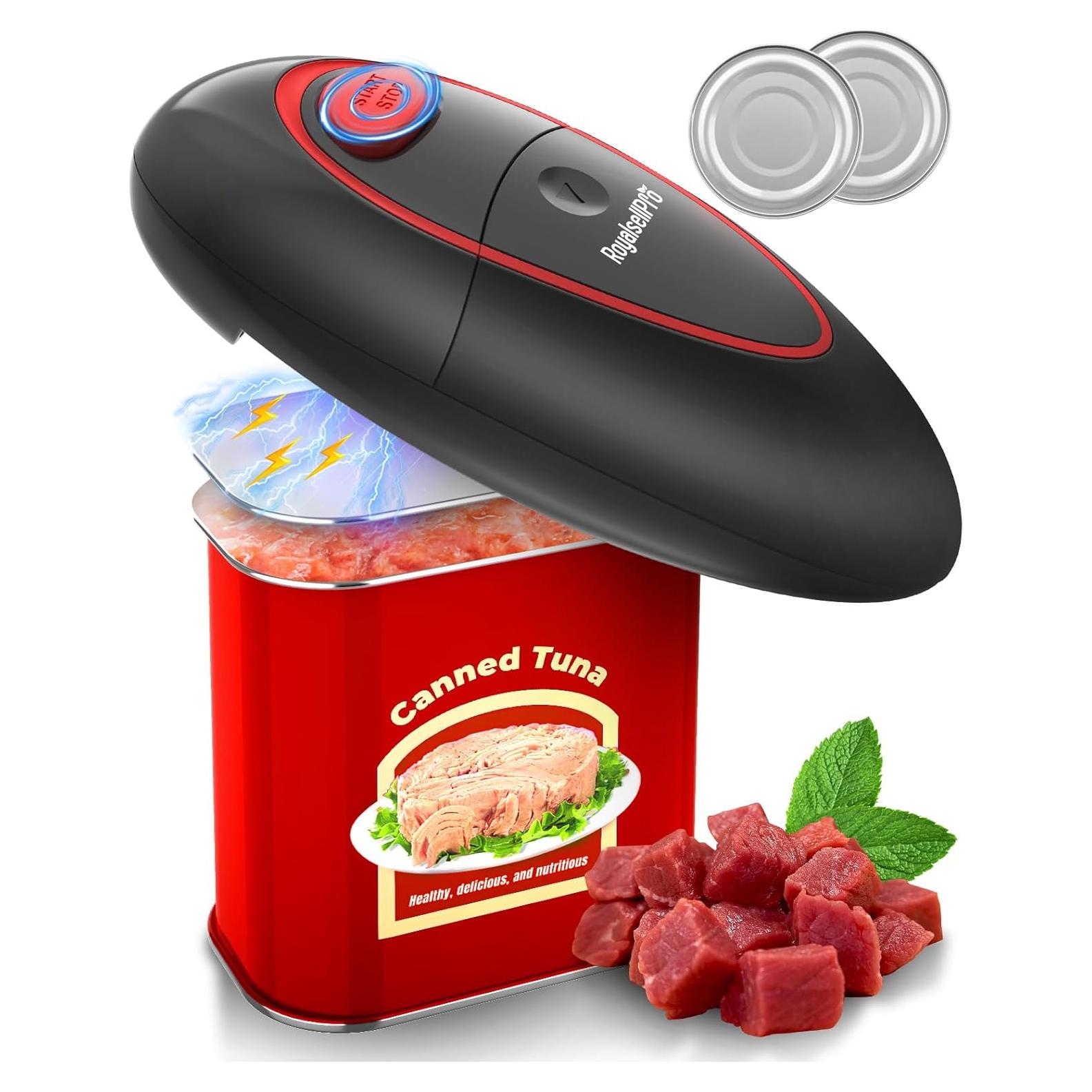 Abrelatas Eléctrico Royalsellpro Automático 12W Rojo Gris