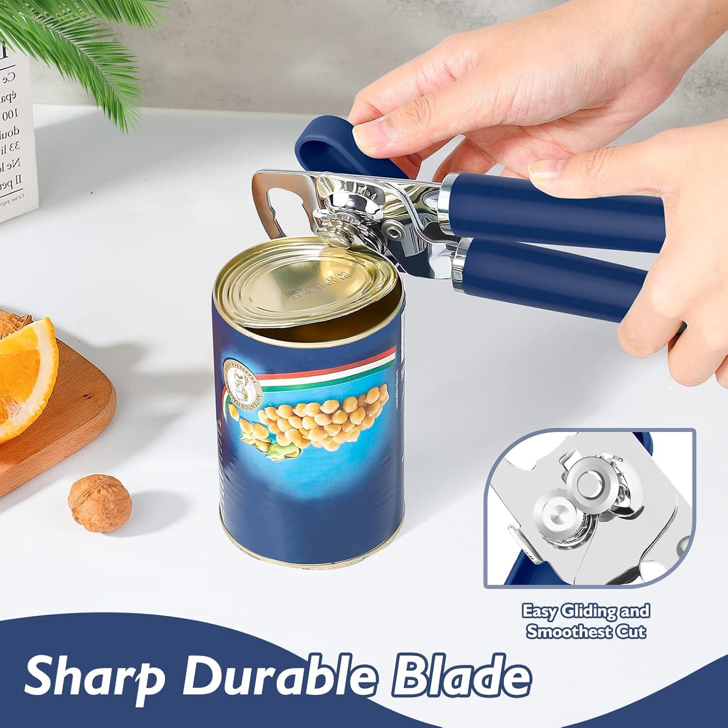 Abrelatas Manual Mebotem Acero Inoxidable Azul Marino