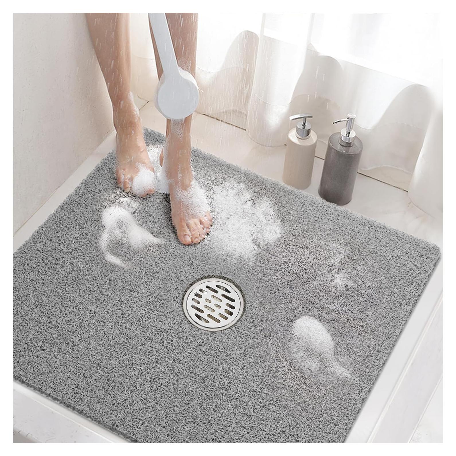 HITSLAM Alfombrilla de Ducha Antideslizante 60,96x60,96cm Gris