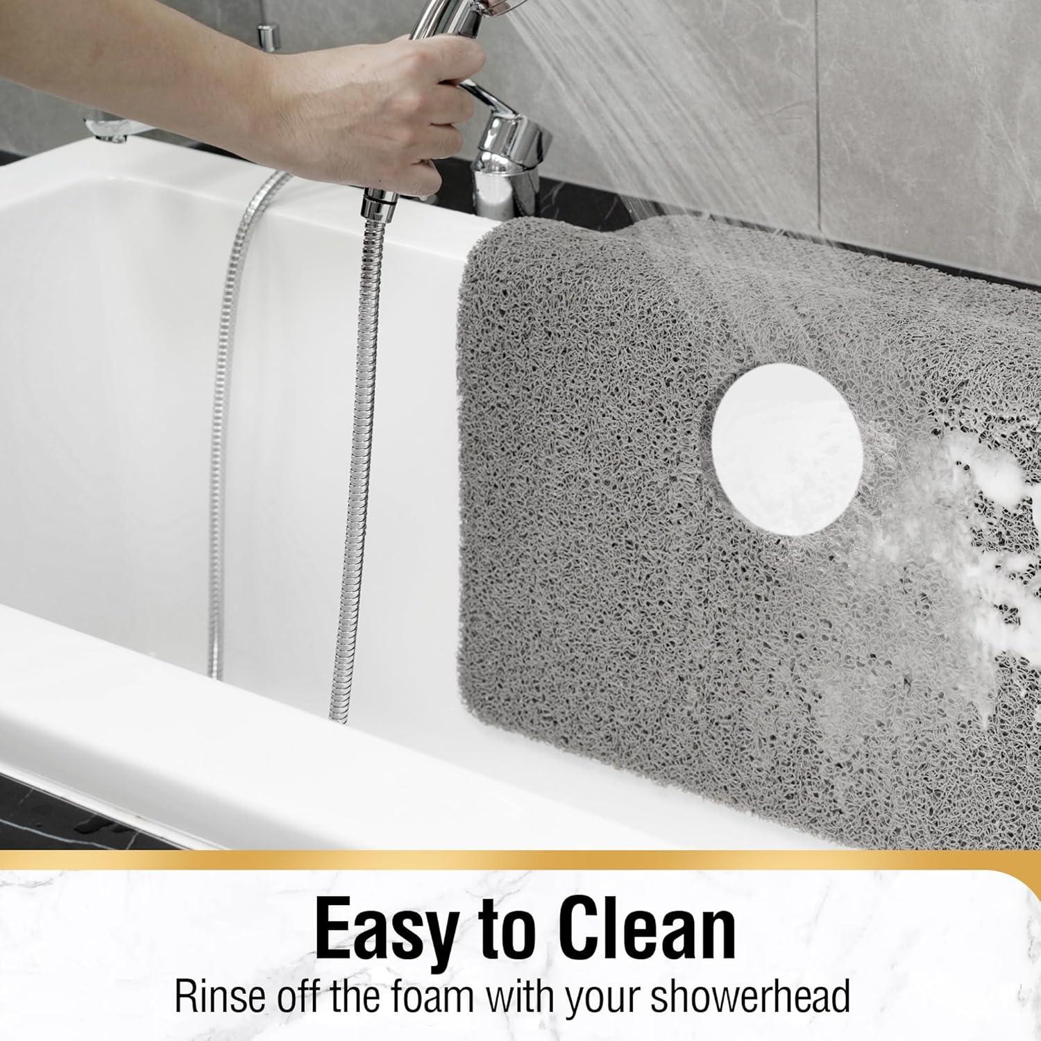 HITSLAM Alfombrilla de Ducha Antideslizante 60,96x60,96cm Gris