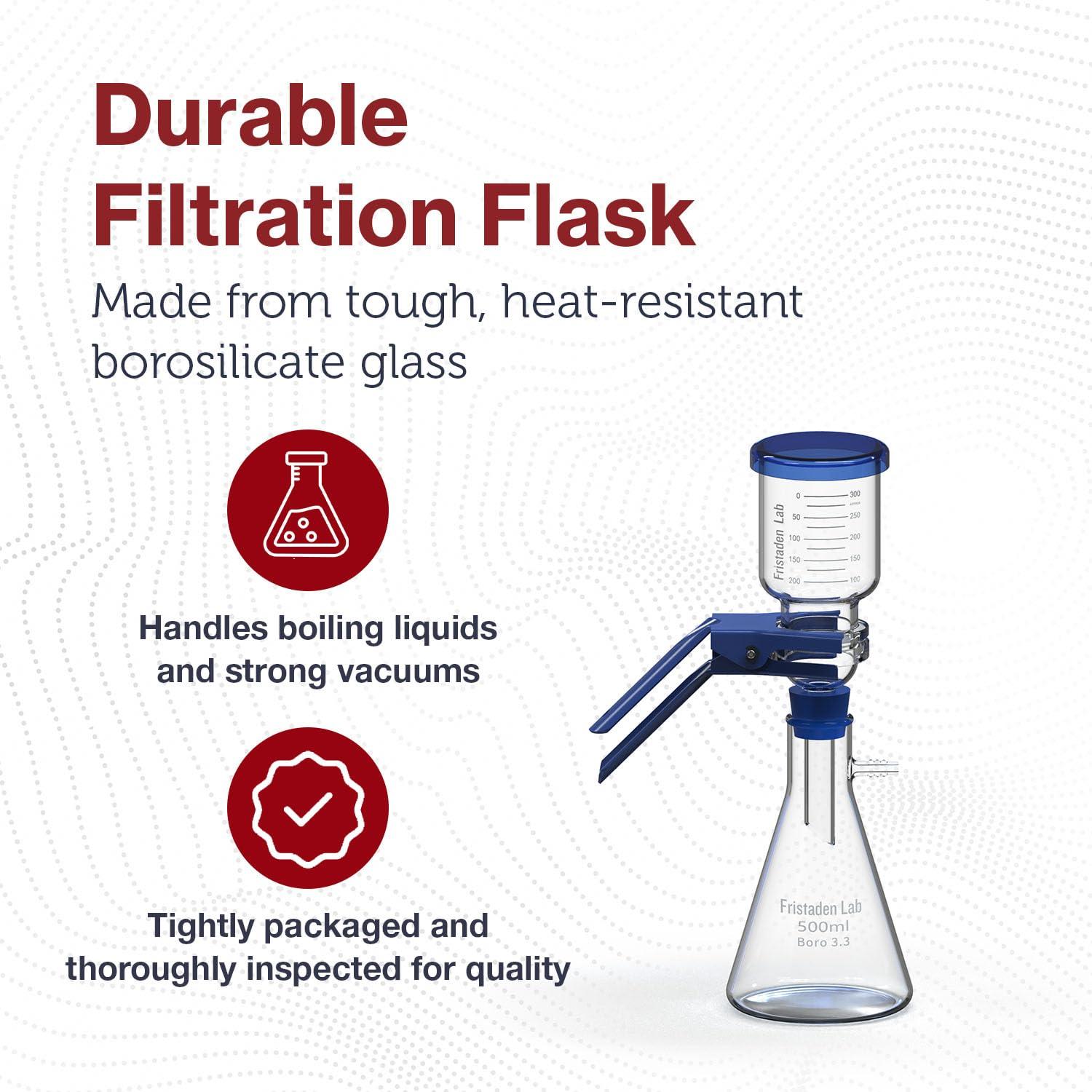 Kit de Filtración al Vacío Fristaden | Matraz 500 mL | Embudo 300 mL