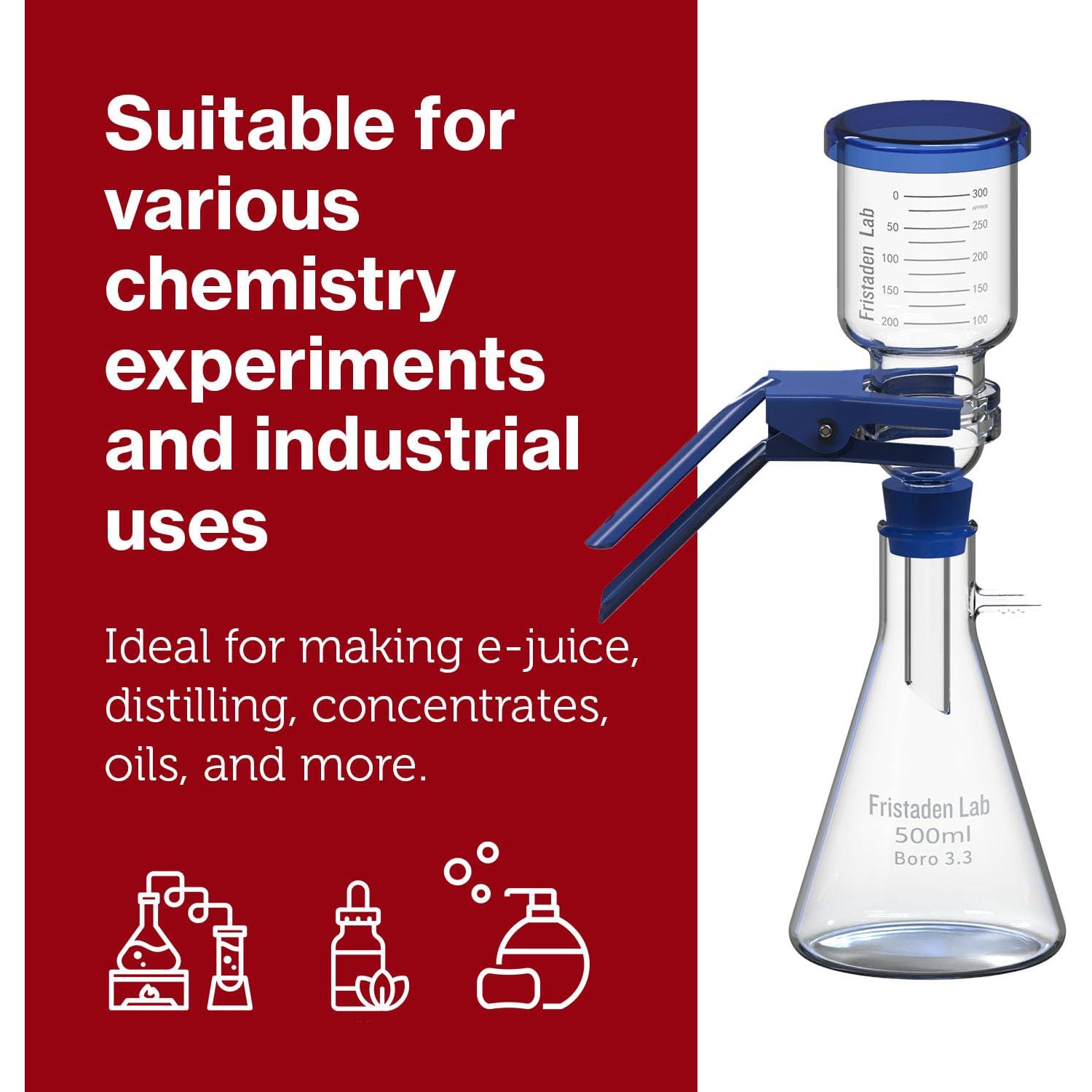 Kit de Filtración al Vacío Fristaden | Matraz 500 mL | Embudo 300 mL