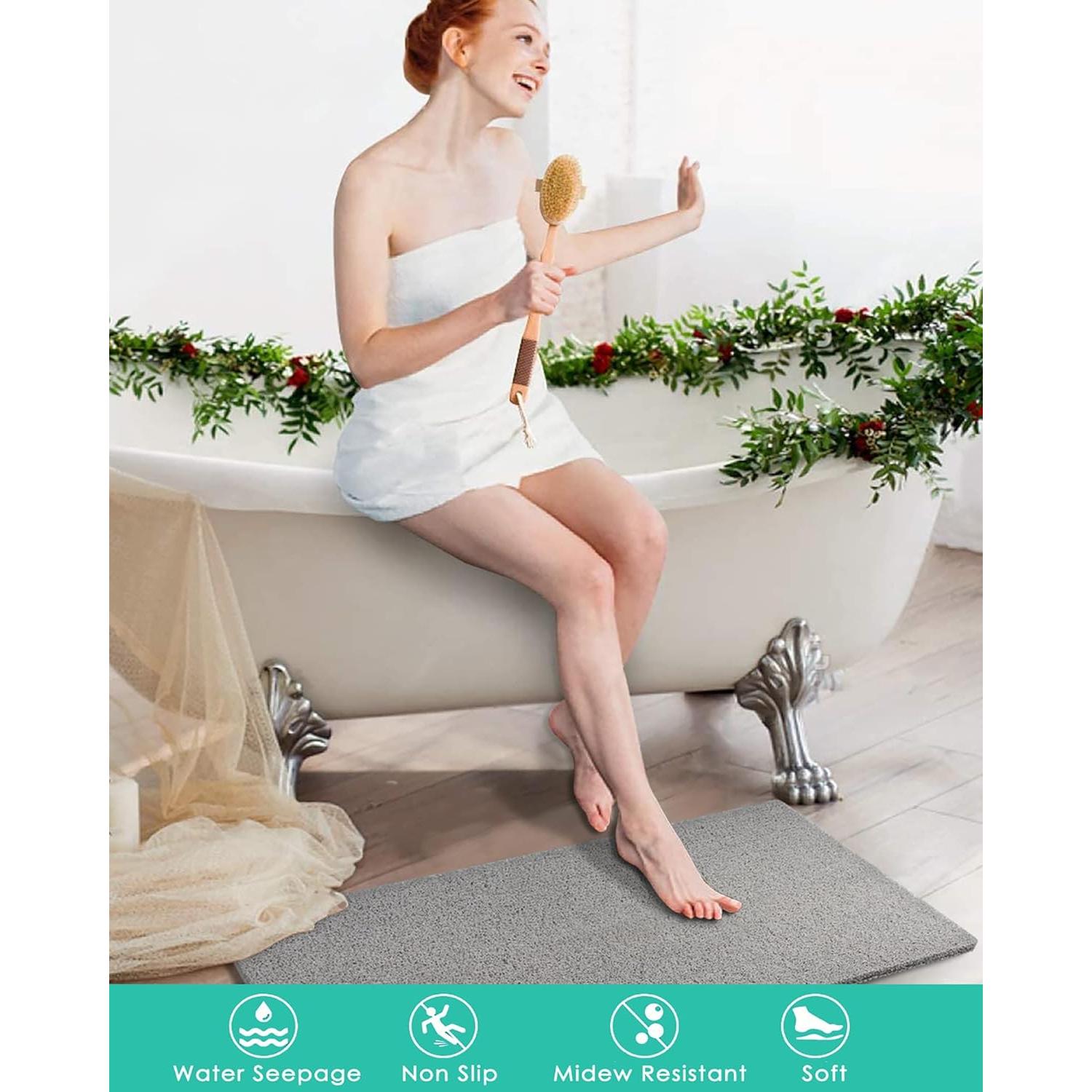 Alfombrilla de Ducha Antideslizante Godehone 40x92 cm Gris
