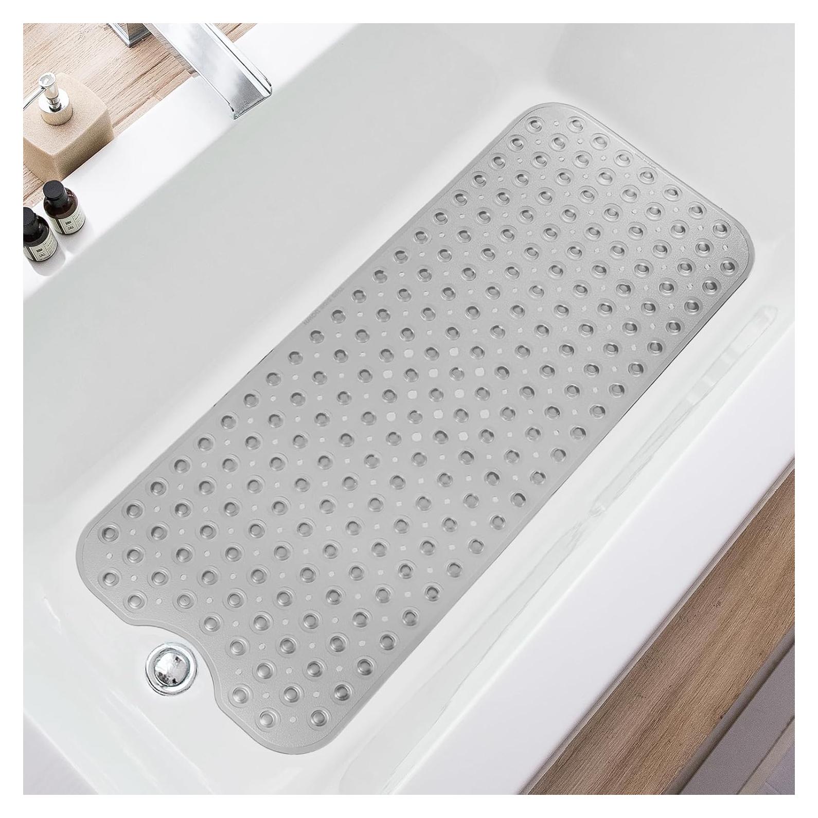 Alfombrilla de Baño Antideslizante TEESHLY 99x40 cm Gris Claro