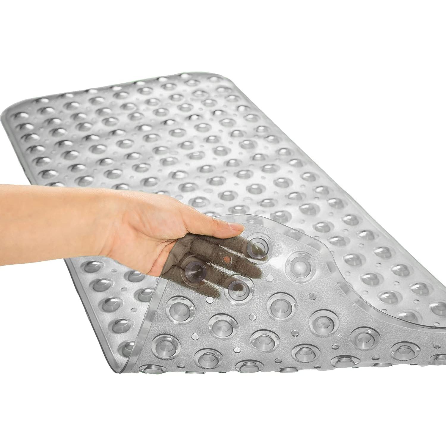 Alfombrilla de Baño Antideslizante TEESHLY 99x40 cm Gris Claro