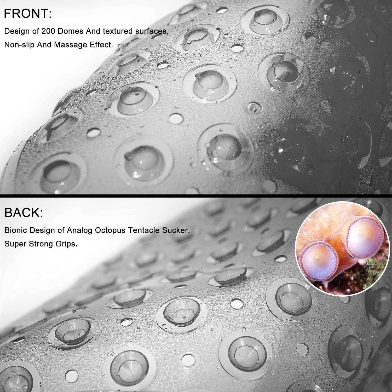 Alfombrilla de Baño Antideslizante TEESHLY 99x40 cm Gris Claro