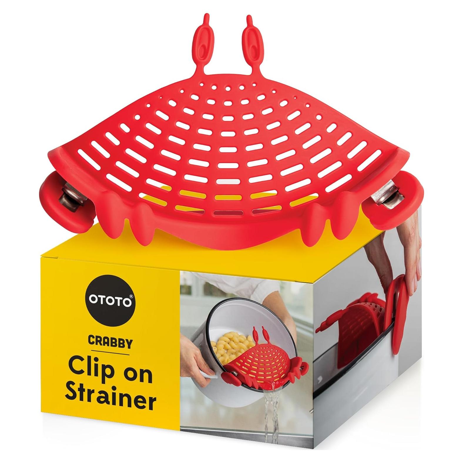 Colador de Pasta OTOTO Crabby Rojo - Accesorio de Cocina Divertido
