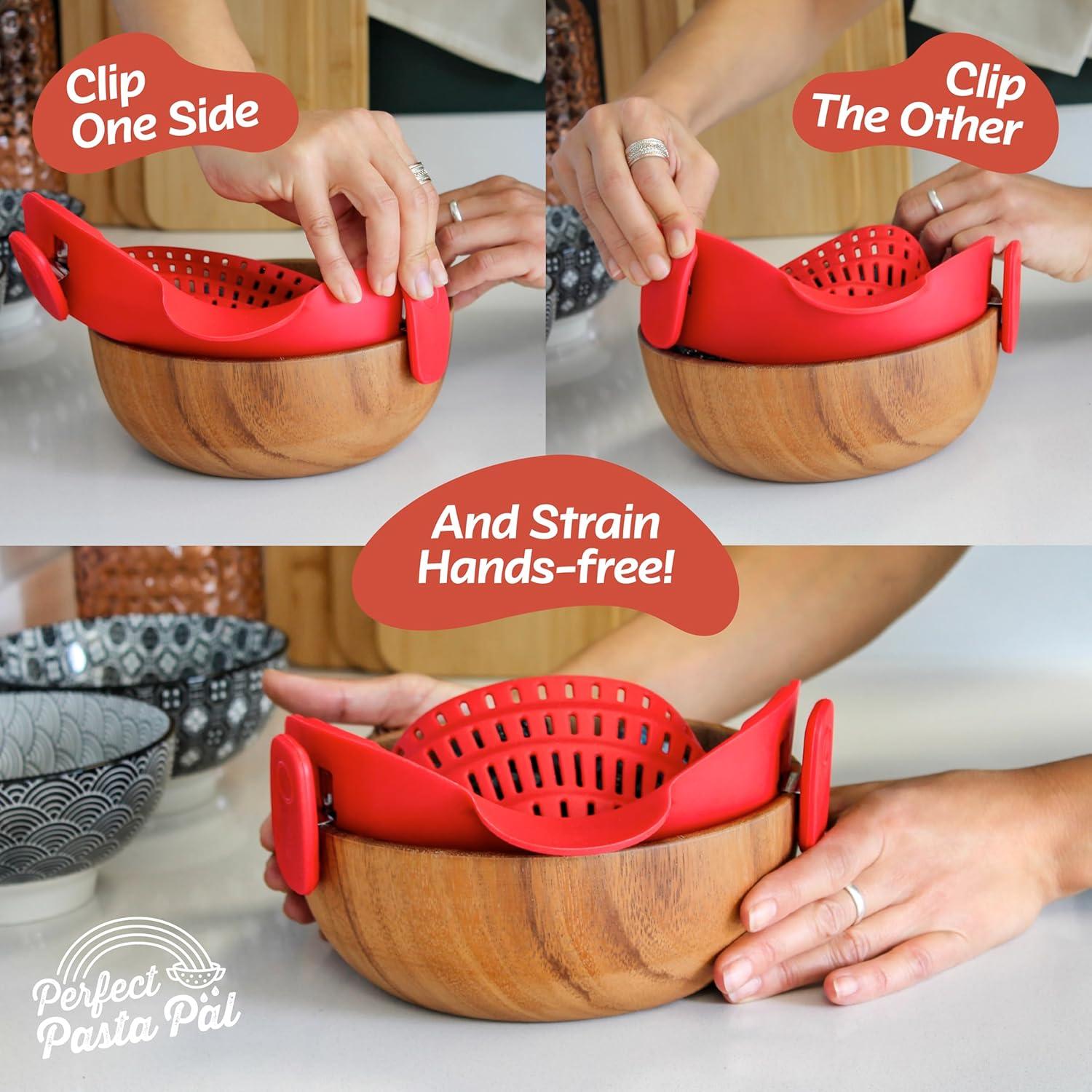 Colador Clip de Silicona Houseify para Pasta - Ahorra Espacio