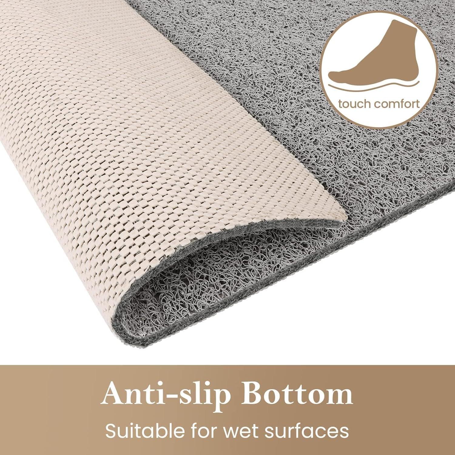 Alfombra de Ducha Antideslizante SoftDuo 60x40 cm Gris