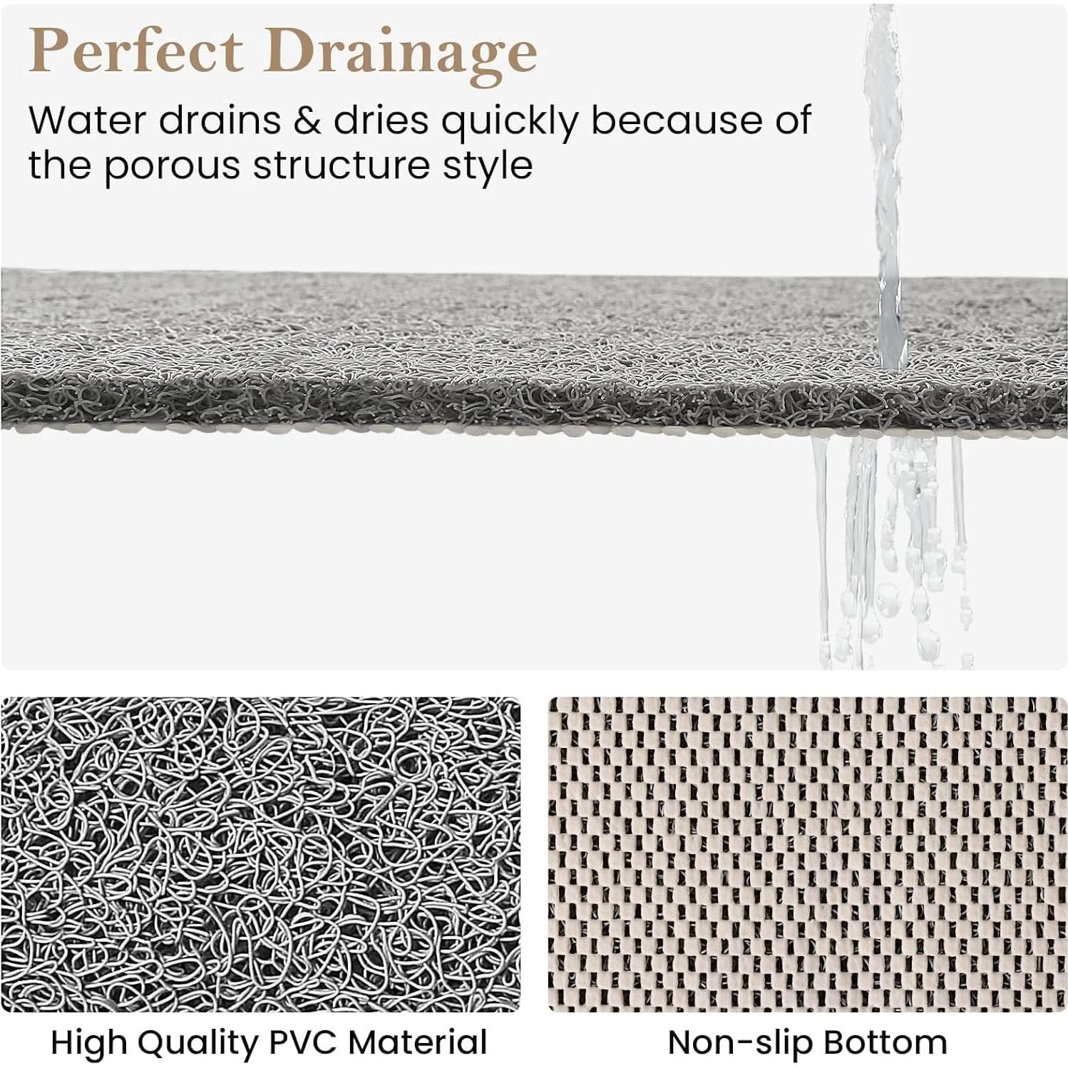 Alfombra de Ducha Antideslizante SoftDuo 60x40 cm Gris