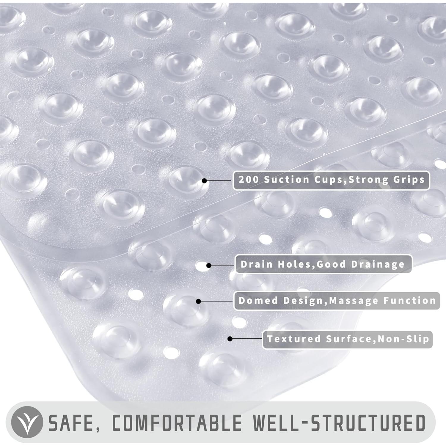 Alfombrilla de Ducha Antideslizante Yimobra 101,6 x 40,6 cm Gris