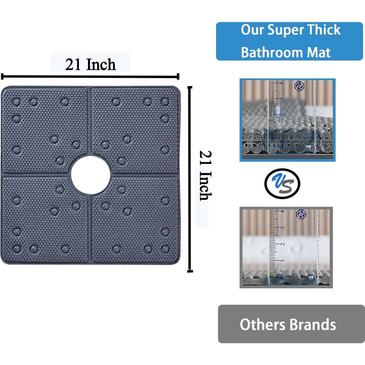 Alfombra de Baño Antideslizante Webos 53x53 cm Gris Oscuro