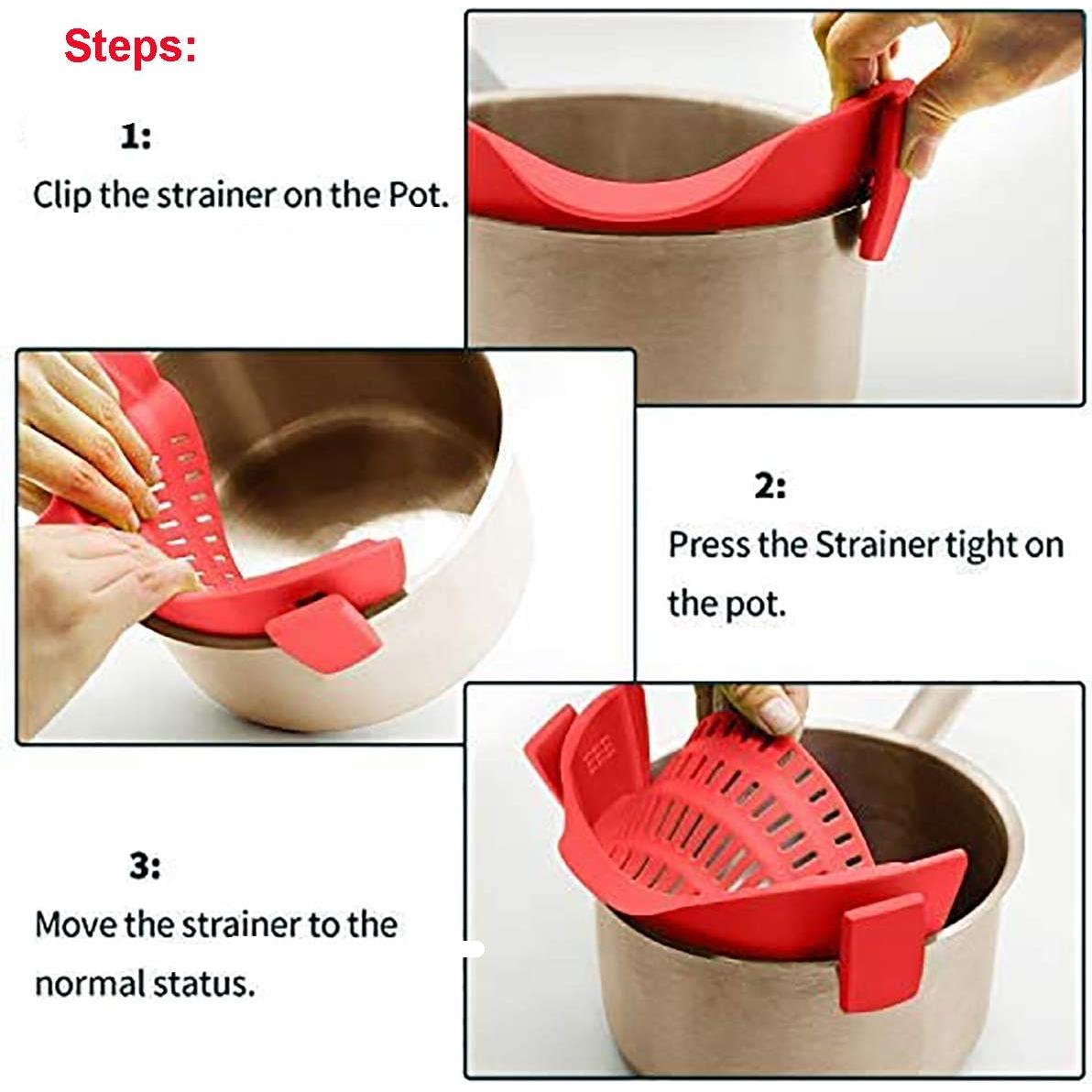 Colador Clip en Silicona UpTuoLi Azul 0.15 kg Resistente Calor