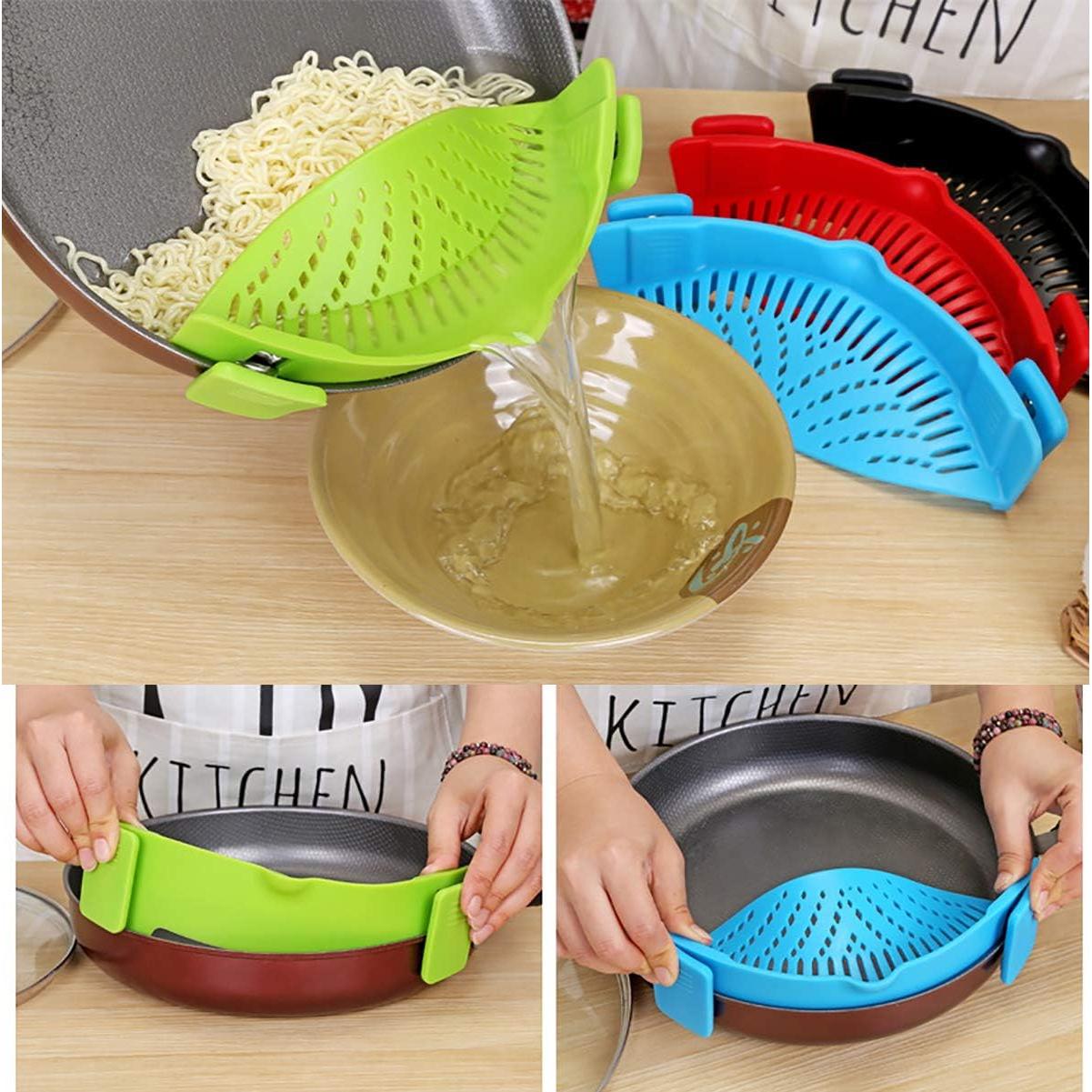 Colador Clip en Silicona UpTuoLi Azul 0.15 kg Resistente Calor