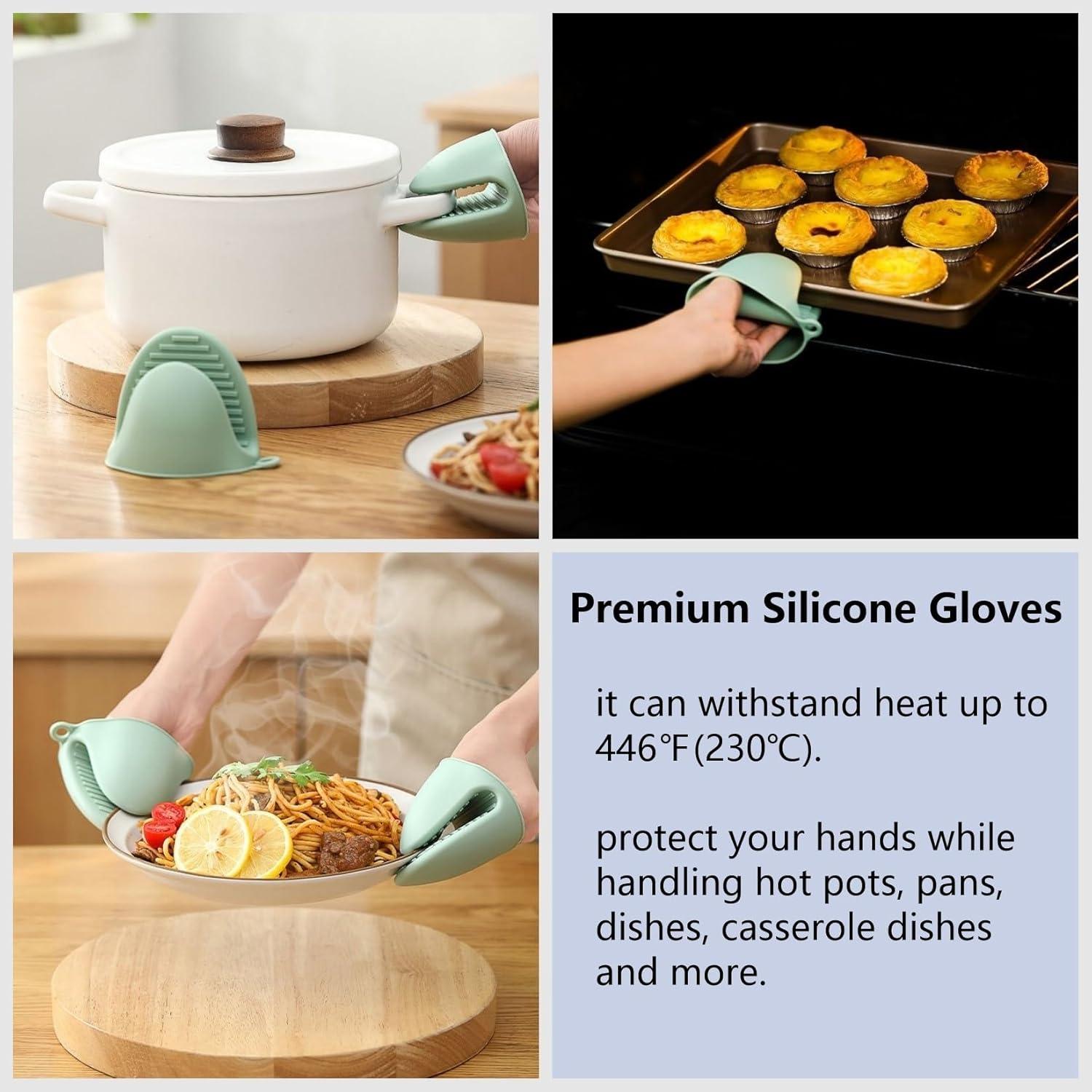 Colador Clip-On XiangLongRui con Guantes de Silicona Gris