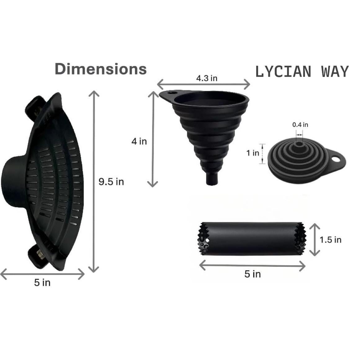 Juego de coladores de pasta y embudo LYCIAN WAY 3 piezas