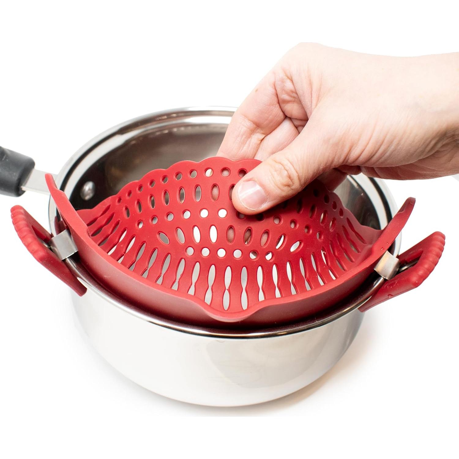 Colador de Silicona Norpro 23.5 cm Rojo Práctico