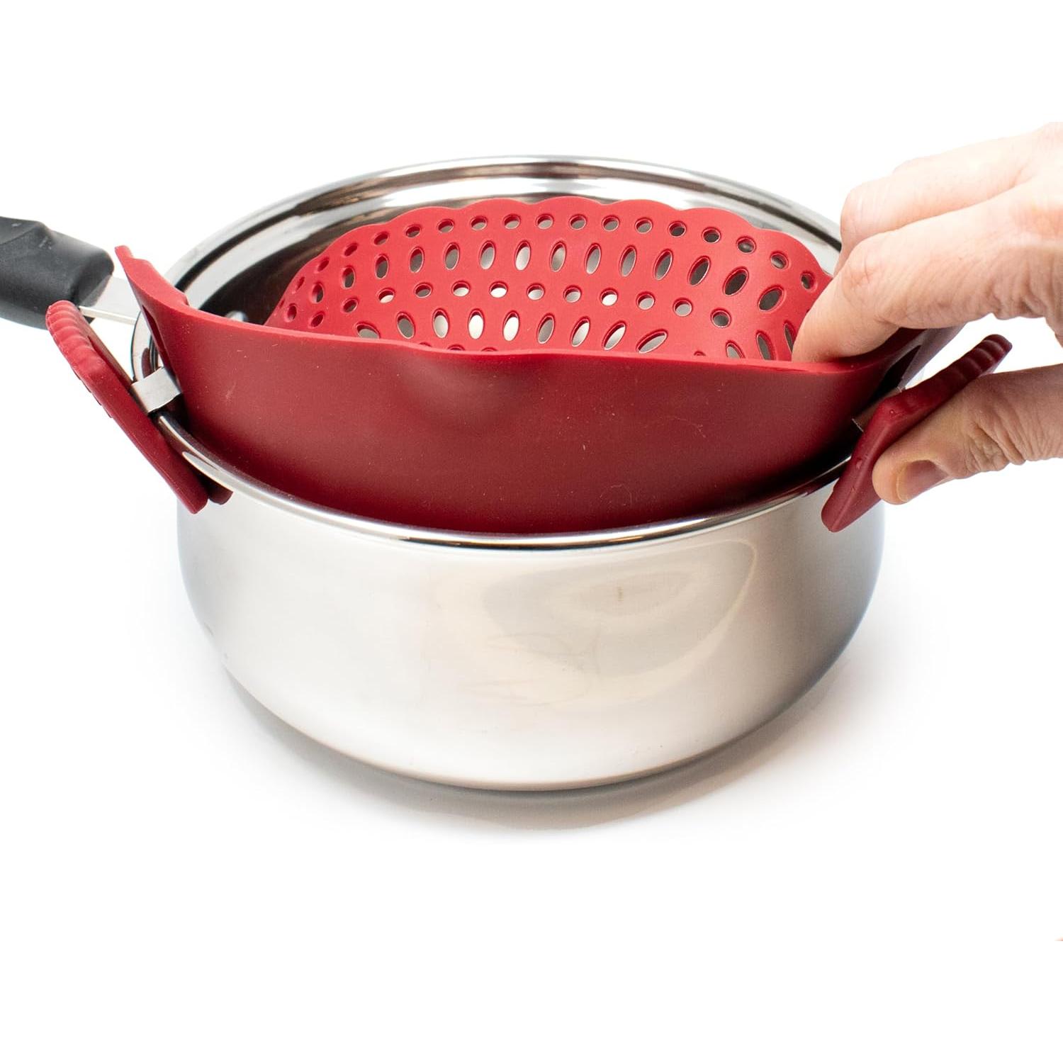 Colador de Silicona Norpro 23.5 cm Rojo Práctico