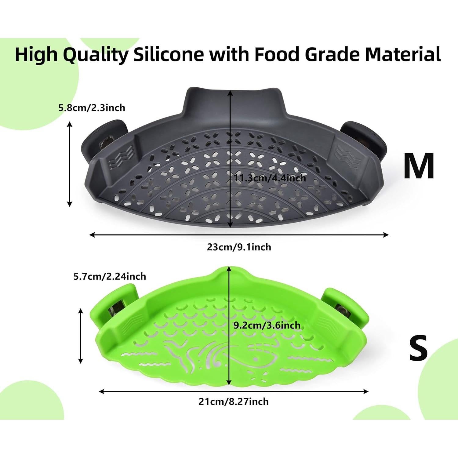 Colador de Pasta Ajustable SUNWUKIN Silicona Gris 22.6cm