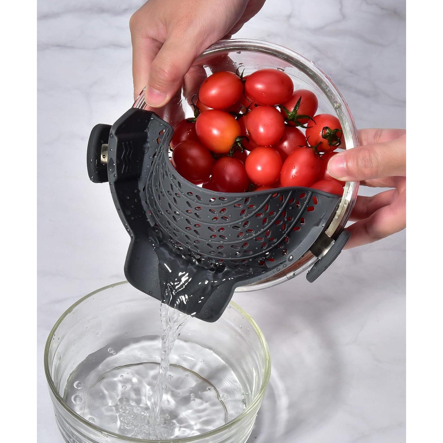 Colador de Pasta Ajustable SUNWUKIN Silicona Gris 22.6cm