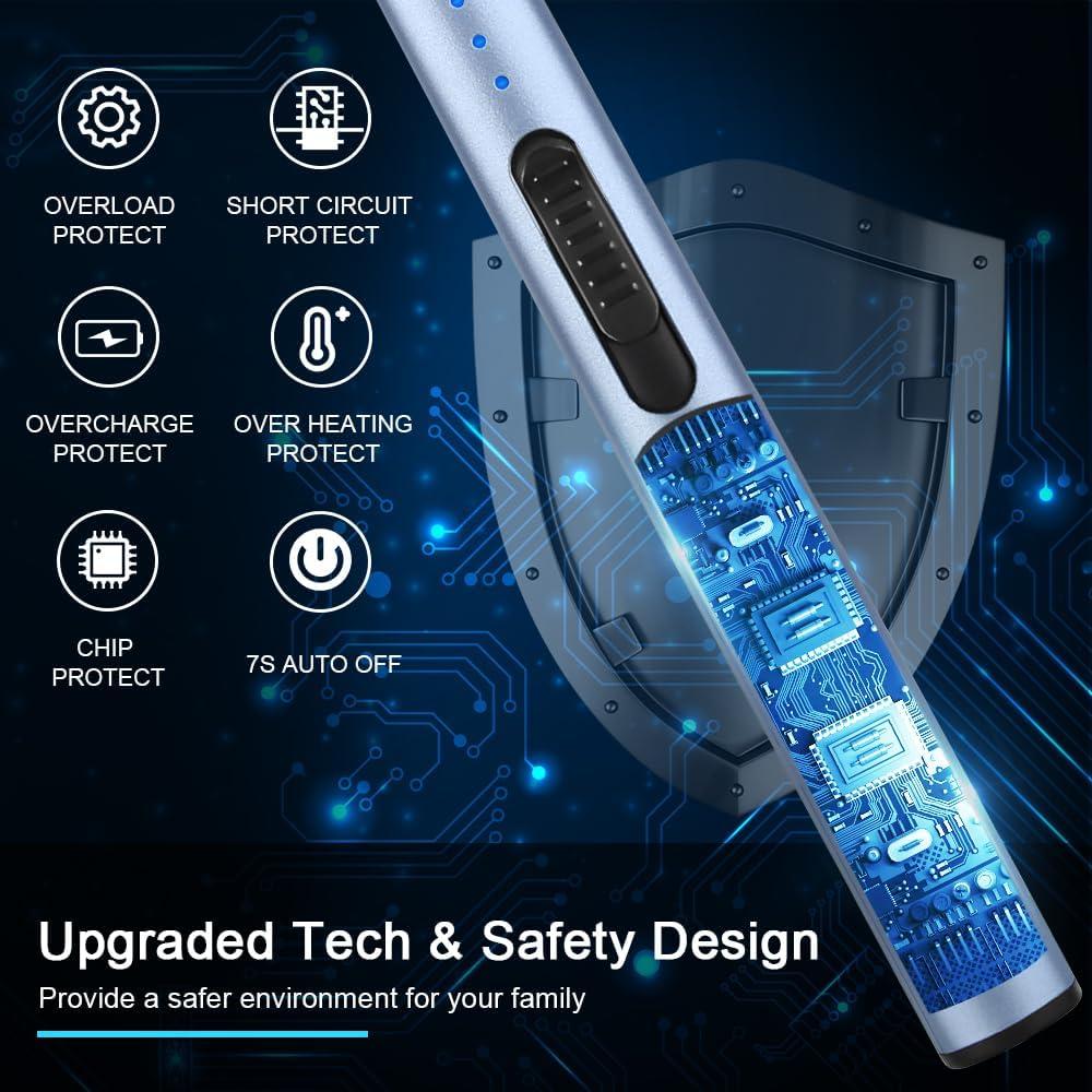 Encendedor Eléctrico Recargable ARECTECH Tipo-C Azul