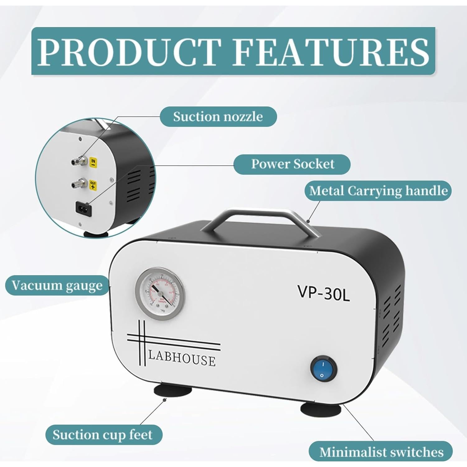 Bomba de Vacío LABHOUSE VP-30L 30L/min Sin Aceite