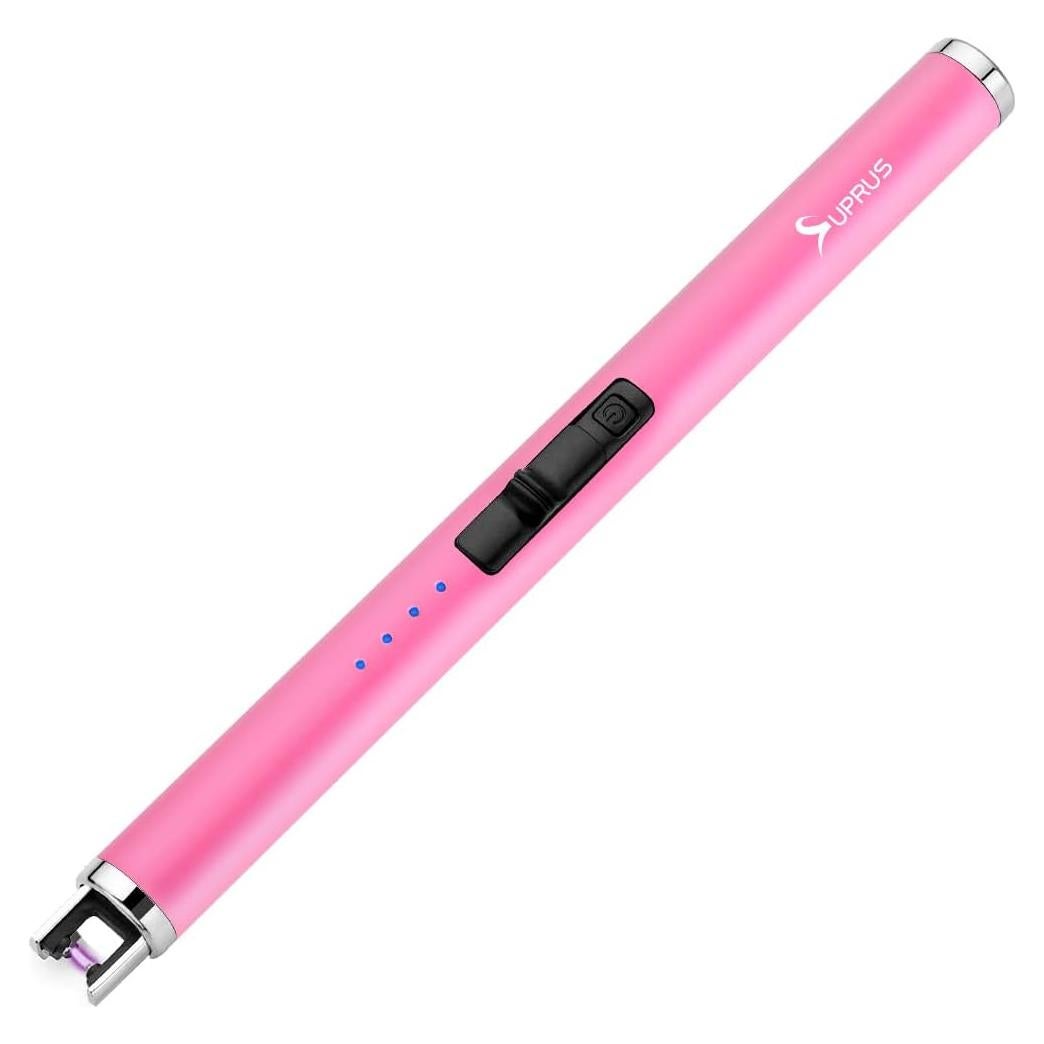 Encendedor USB Recargable SUPRUS Rosa Fluorescente a Prueba de Viento