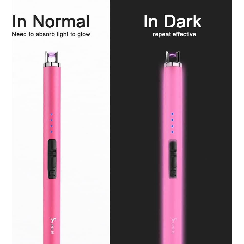 Encendedor USB Recargable SUPRUS Rosa Fluorescente a Prueba de Viento