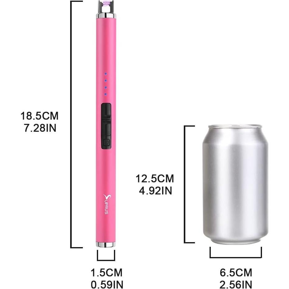 Encendedor USB Recargable SUPRUS Rosa Fluorescente a Prueba de Viento