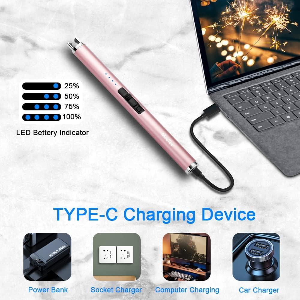 Encendedor Eléctrico MeeToo USB Recargable Oro Rosa
