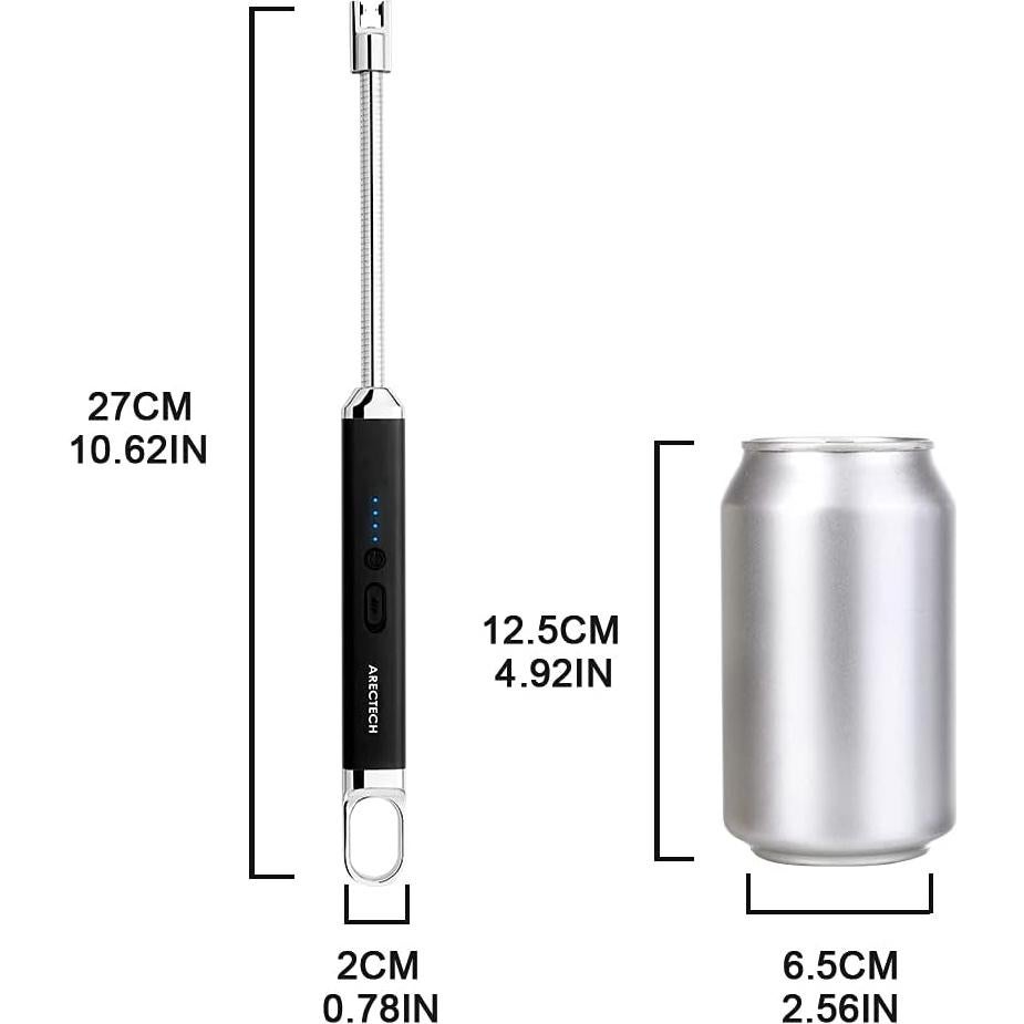 Encendedor Eléctrico Recargable USB ARECTECH Negro 27.18 cm