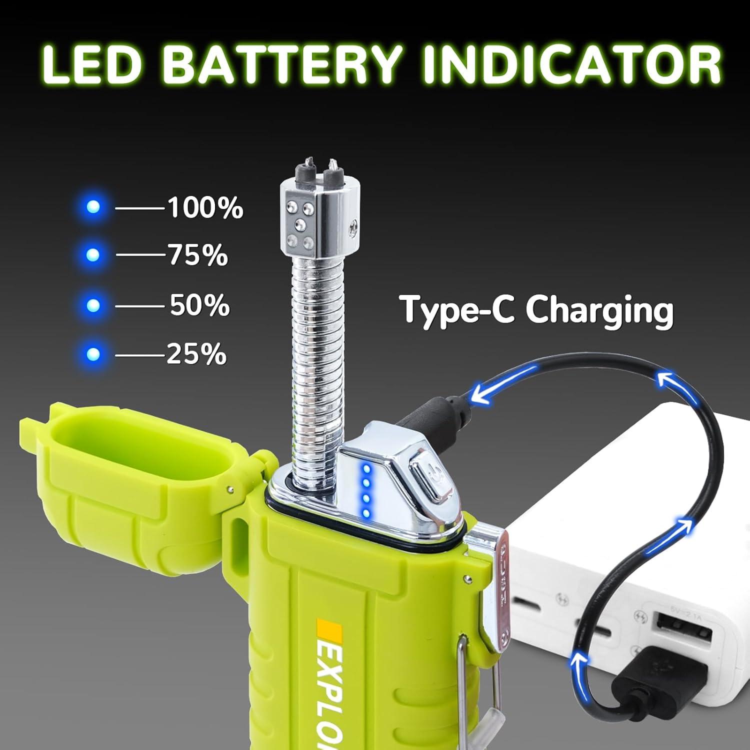 Encendedor Eléctrico Laffizz USB Recargable Impermeable 5,08cm