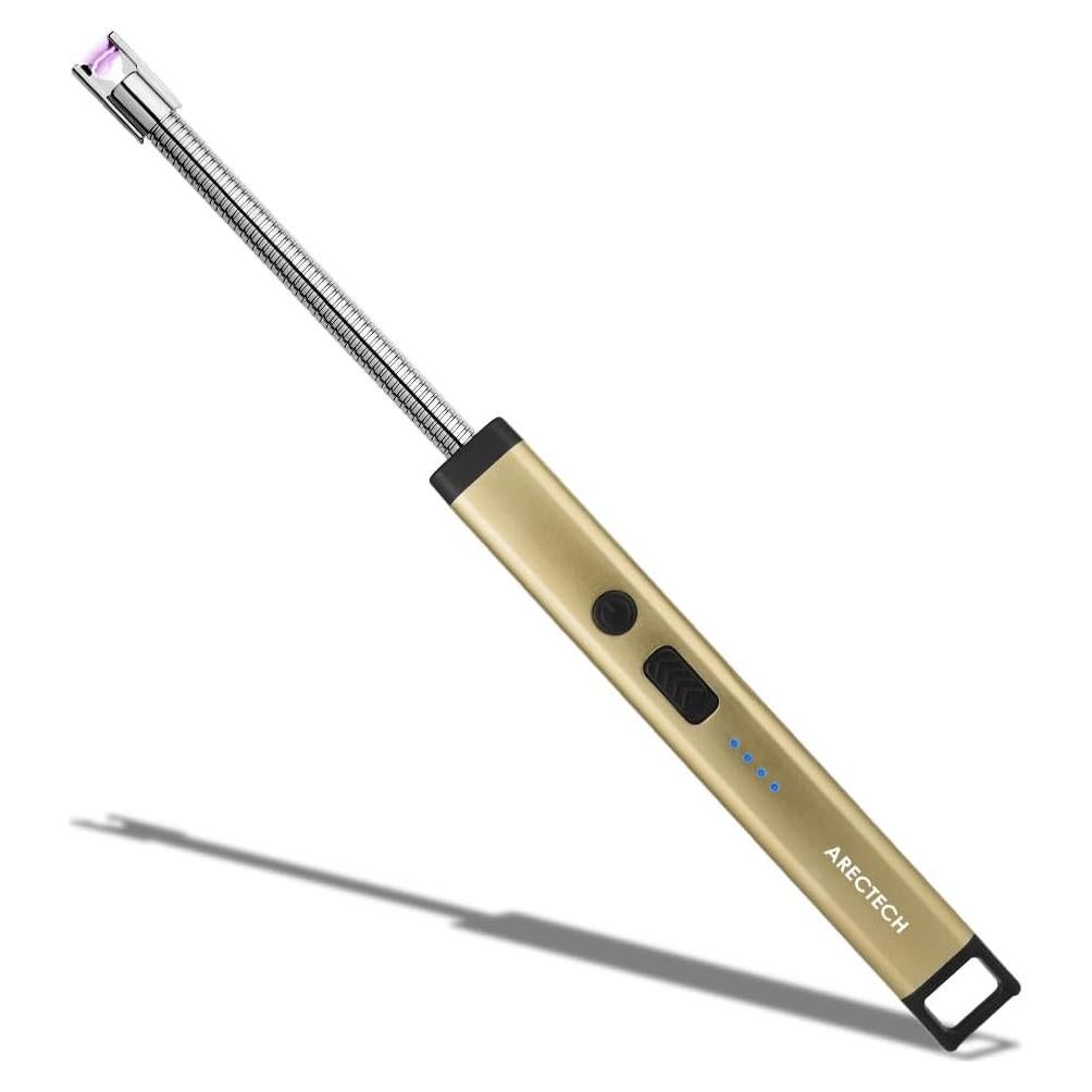 Encendedor Eléctrico ARECTECH Recargable USB Dorado 10,41 cm