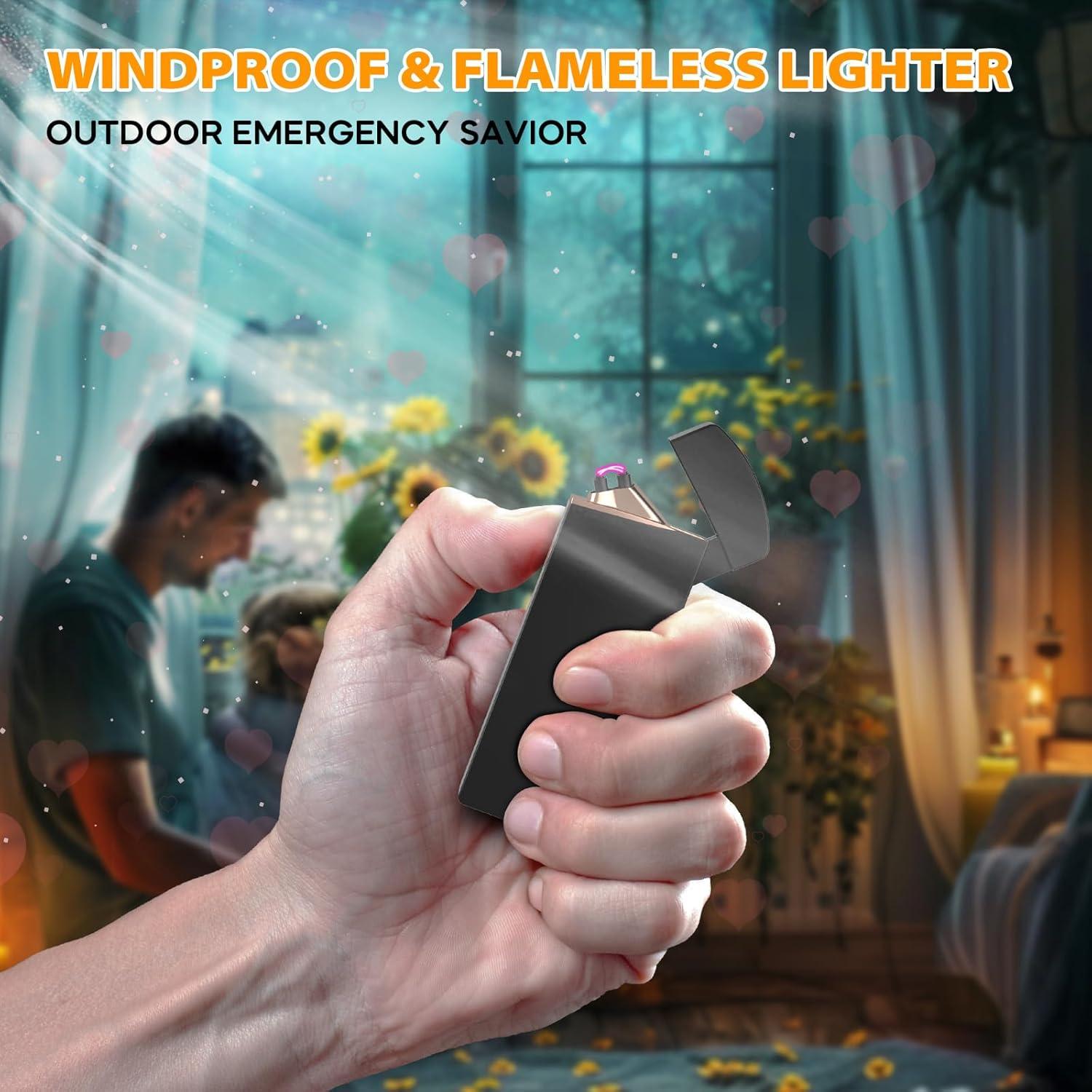 Encendedor Eléctrico Recargable Coquimbo Doble Arco Negro