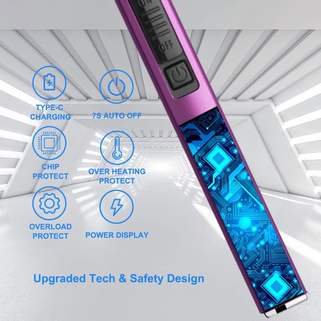Encendedor Eléctrico Recargable MEETOO Tipo-C Púrpura