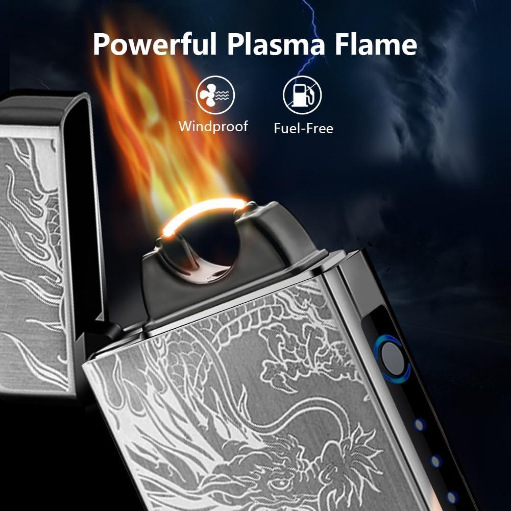 Encendedor Eléctrico de Plasma SKRFIRE Dragón Negro USB