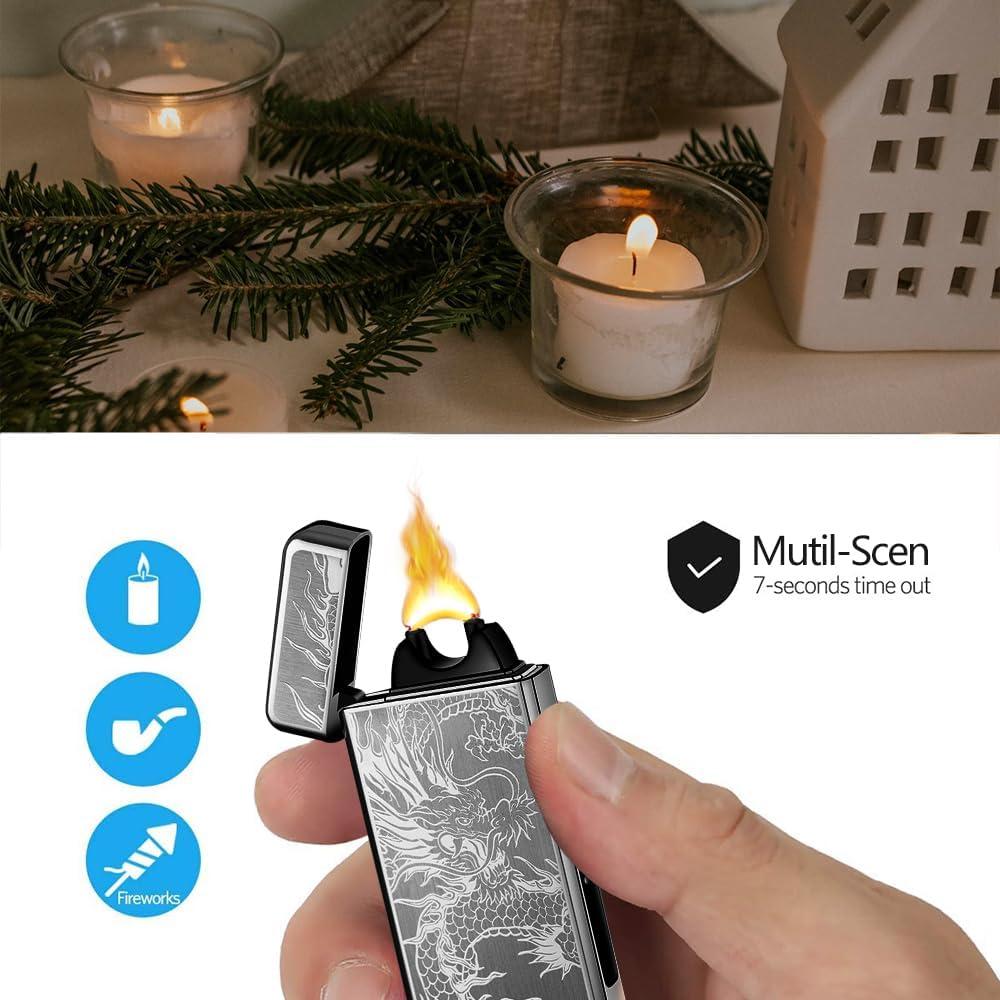 Encendedor Eléctrico de Plasma SKRFIRE Dragón Negro USB