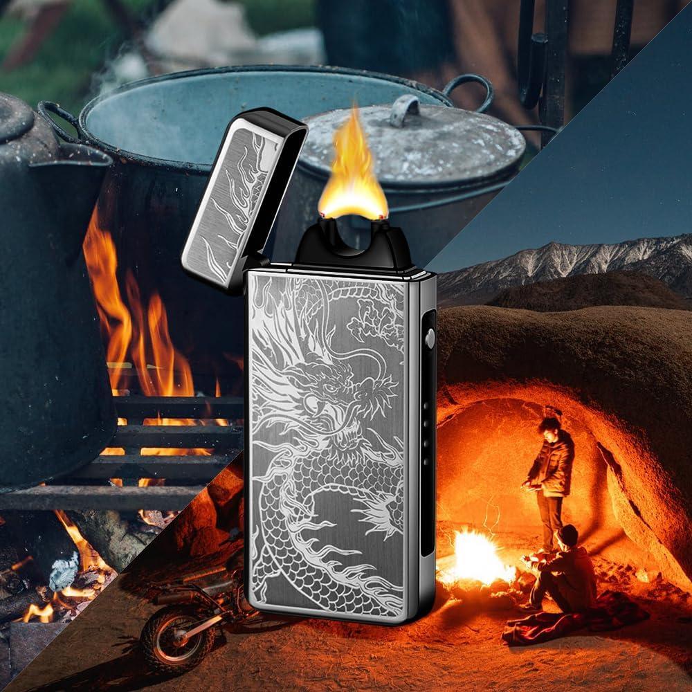 Encendedor Eléctrico de Plasma SKRFIRE Dragón Negro USB