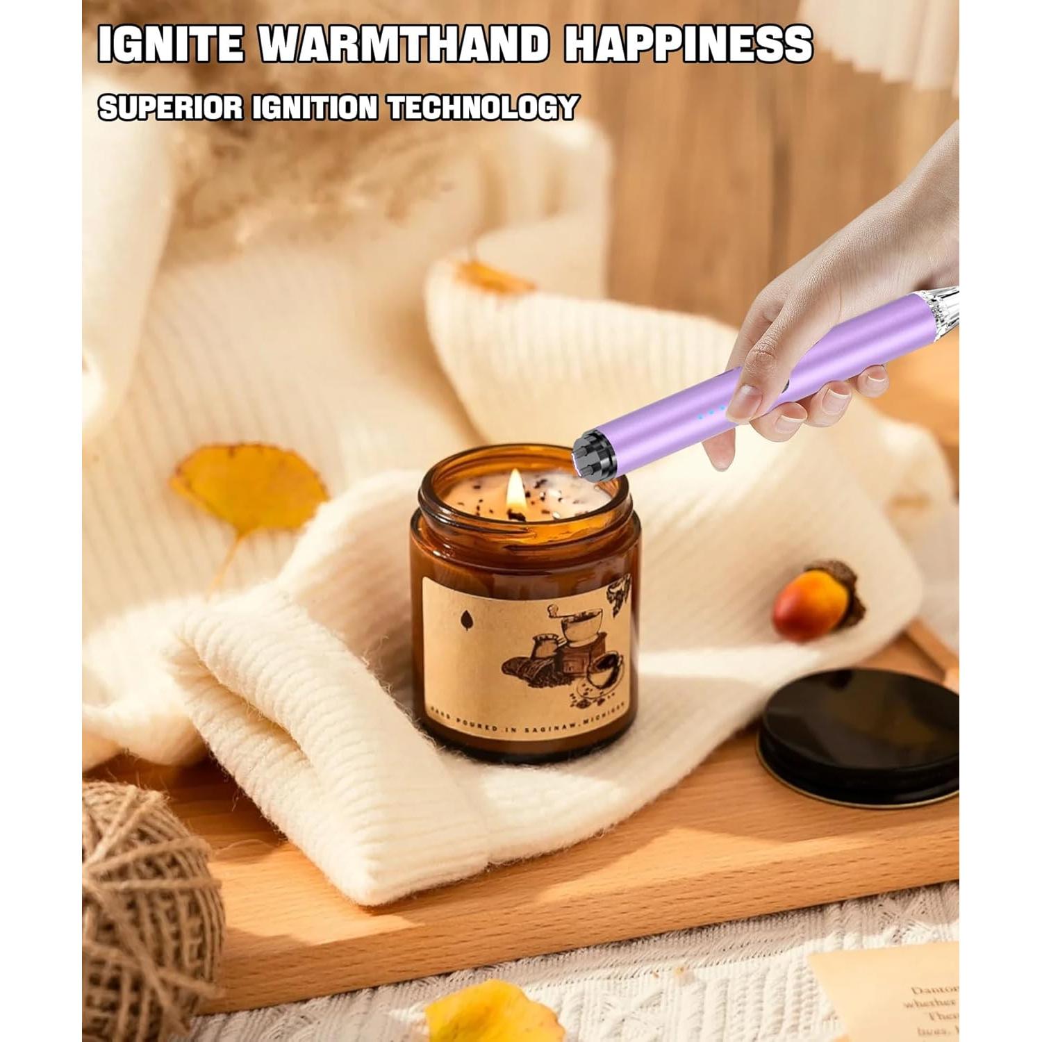 Encendedor Eléctrico Recargable MEIRUBY para Velas Púrpura