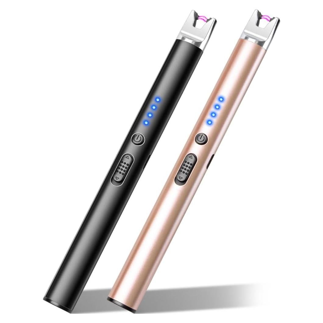 Encendedor Eléctrico Recargable LcFun 2 Pack Negro y Oro