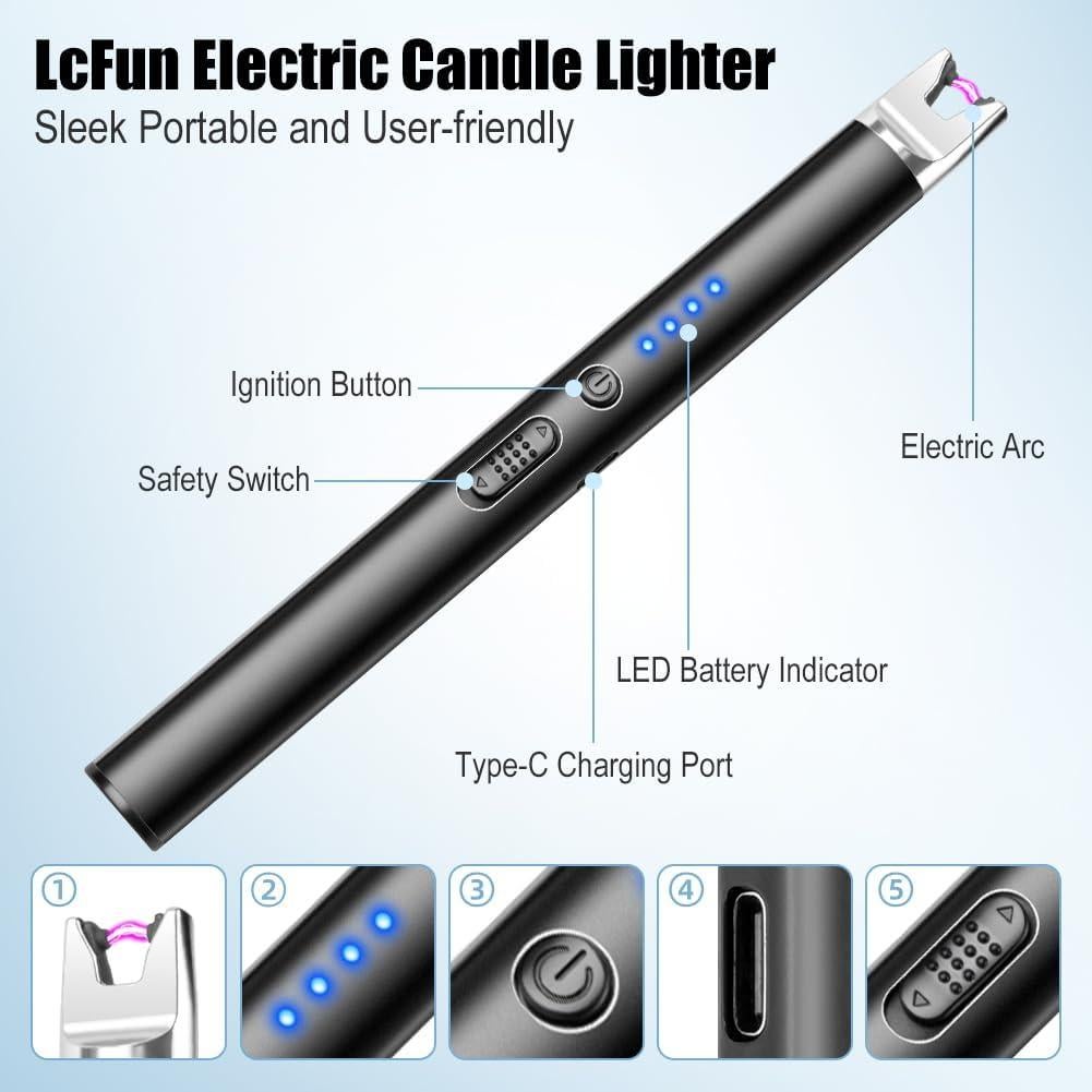 Encendedor Eléctrico Recargable LcFun 2 Pack Negro y Oro